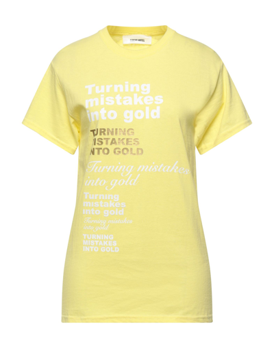 Shop Circus Hotel Woman T-shirt Light Yellow Size M Cotton