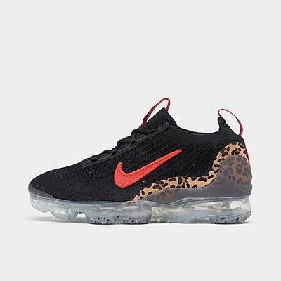 Shop Nike Women's Air Vapormax 2021 Flyknit Running Shoes In Black/habanero Red/praline