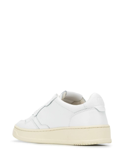 Shop Autry Woman's White Leather  Low Sneakers