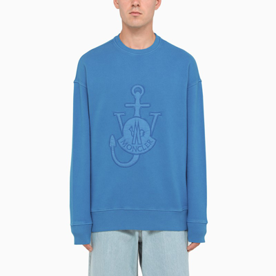 Shop Moncler Genius Logo Sweatshirt Blue