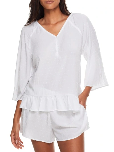 Shop Dkny Sleepwear Woven Boxer Pajama Set In White