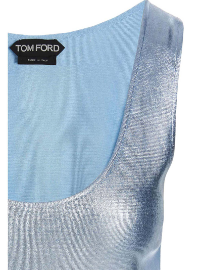 Shop Tom Ford Viscose Tank Top In Light Blue