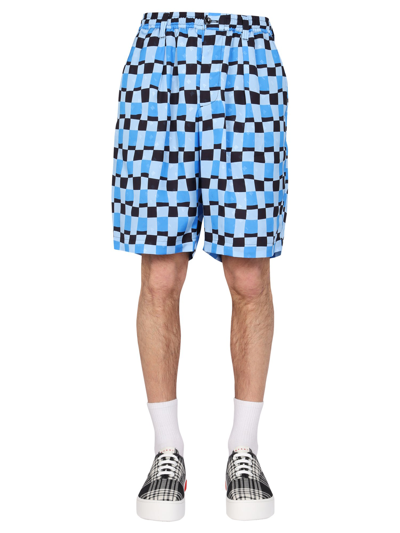 Marni Checked Knee-length Shorts In Multicolour