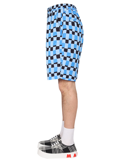 Marni Checked Knee-length Shorts In Multicolour