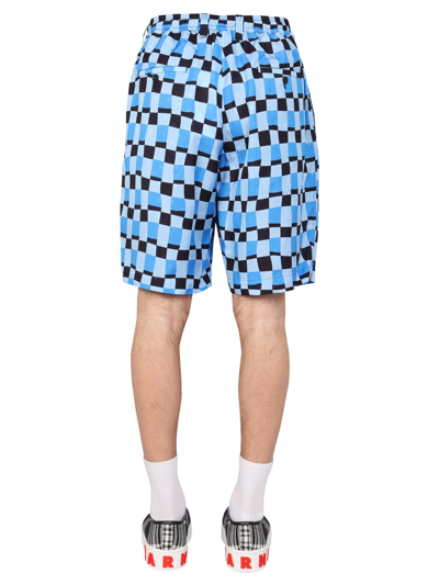 Marni Checked Knee-length Shorts In Multicolour