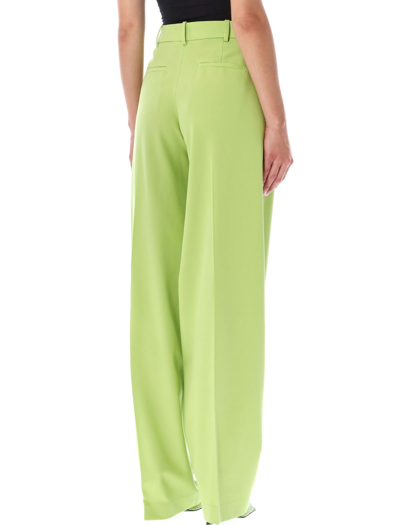 Shop Attico Jagger Wool Pants In Pistache