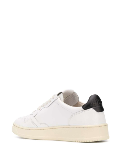 Shop Autry Low White And Black Leather Sneakers  Man