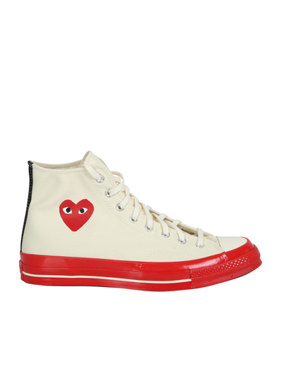 Shop Comme Des Garçons Play Sneakers Comme Des Garã Ons Play X Converse In White