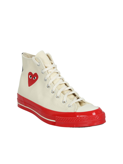 Shop Comme Des Garçons Play Sneakers Comme Des Garã Ons Play X Converse In White