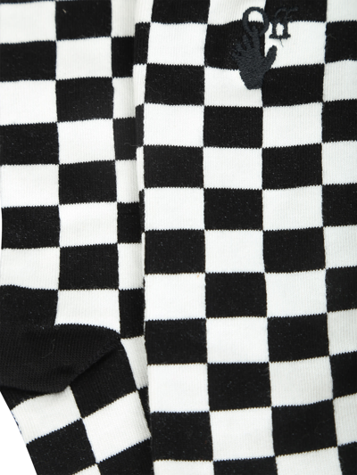 Shop Off-white Checkerboard Print Socks In White