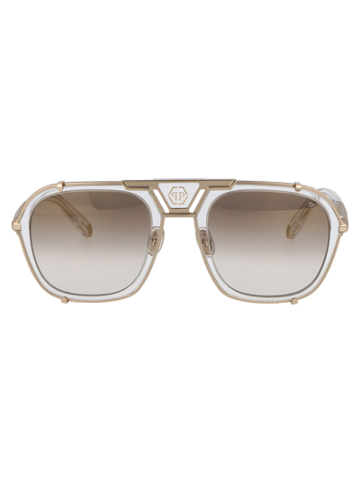 Shop Philipp Plein Plein Signature Sunglasses In 349g Rose Gold