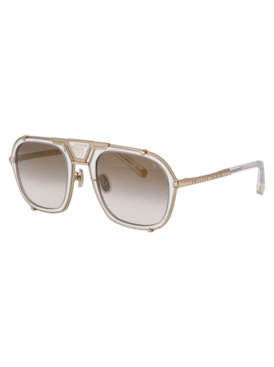 Shop Philipp Plein Plein Signature Sunglasses In 349g Rose Gold