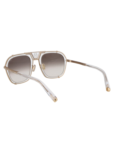Shop Philipp Plein Plein Signature Sunglasses In 349g Rose Gold
