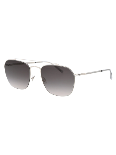 Shop Mykita Mmcraft006 Sunglasses In 051 Shinysilver Greygradient