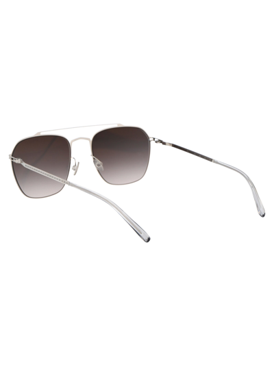 Shop Mykita Mmcraft006 Sunglasses In 051 Shinysilver Greygradient