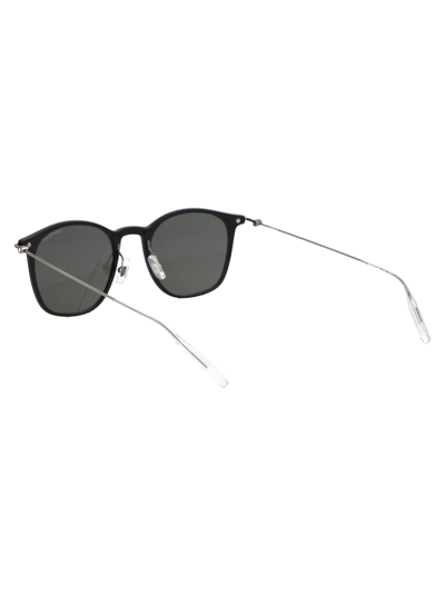 Shop Montblanc Mb0098s Sunglasses In 010 Black Ruthenium Grey