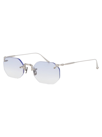 Shop Matsuda M3104-b Sunglasses In Pw Palladium White Cafe Blue Gradient