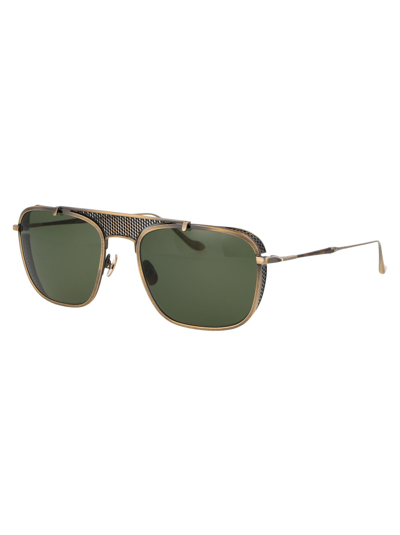 Shop Matsuda M3110 Sunglasses In Ag Antique Gold