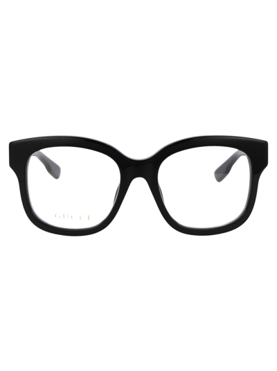 Shop Gucci Gg1155o Glasses In 001 Black Black Transparent
