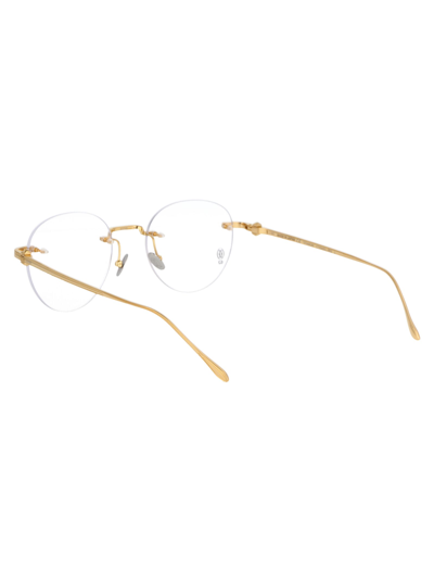 Shop Cartier Ct0342o Glasses In 002 Gold Gold Transparent