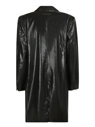 Shop Mm6 Maison Margiela Leather Jacket In Black