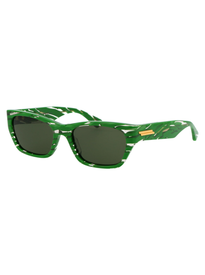 Shop Bottega Veneta Bv1143s Sunglasses In 004 Green Green Green