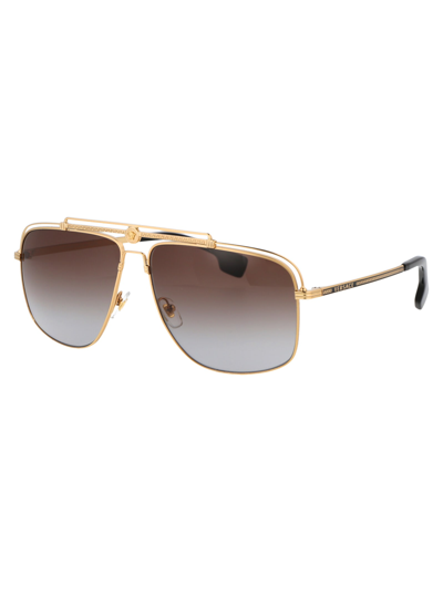 Shop Versace 0ve2242 Sunglasses In 100289 Gold Grey Gradient Brown