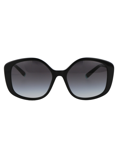 Shop Tiffany &amp; Co. 0tf4192 Sunglasses In 80013c Black Gredient Grey
