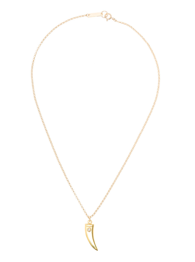 Shop Isabel Marant Womans Gold Colored Metal Necklace With Horn Pendant In Metallic