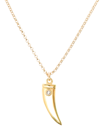 Shop Isabel Marant Womans Gold Colored Metal Necklace With Horn Pendant In Metallic