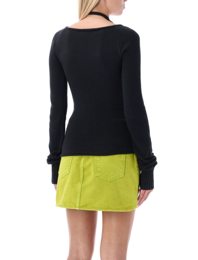 Shop Attico Heather Sweater In Black