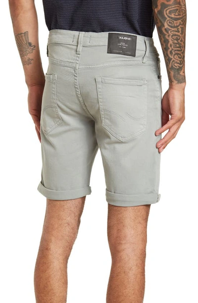 Shop Jack & Jones Rick Icon Stretch Denim Shorts In Slate Gray