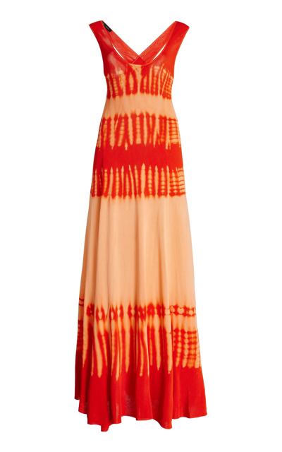 Shop Proenza Schouler Tie Dye Knit Maxi Dress In Orange