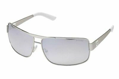 Shop Guess Smoke Mirror Rectangular Mens Sunglasses Gu6954 11c 68 In N,a