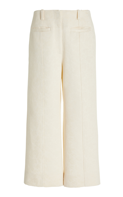 Shop Proenza Schouler Jacquard Cotton-wool Cropped Pants In White