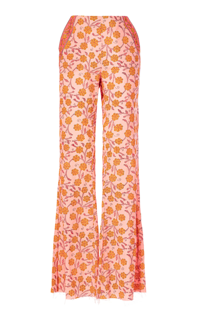 Alix Of Bohemia Women's Charlie Marigold Cotton Flared Pants In Floral