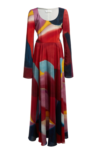 Shop Chloé Printed Silk Maxi Dress In Multi
