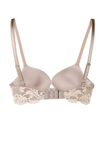 Shop Wacoal Lace-detail Bra In Neutrals