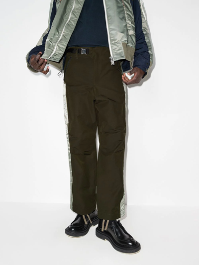 Shop Sacai Belted Cargo-style Trousers In Green