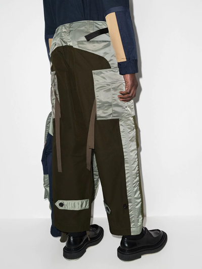 Shop Sacai Belted Cargo-style Trousers In Green