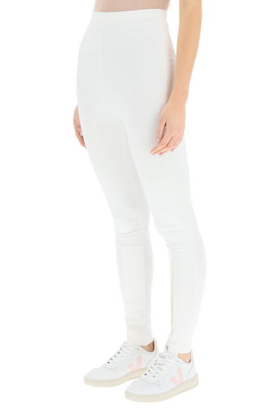 Shop Wardrobe.nyc Leggings With Zip Cuffs In White