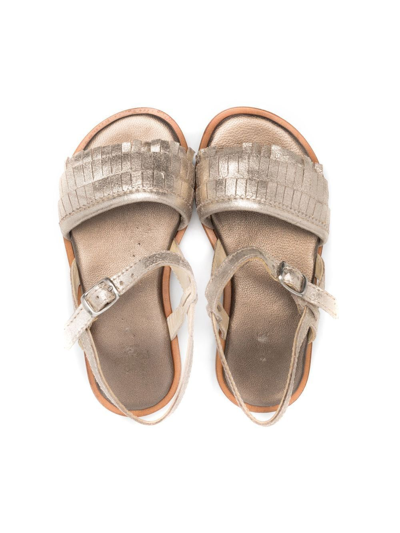 Shop Two Con Me By Pépé Moira Fringed Open-toe Sandals In Gold