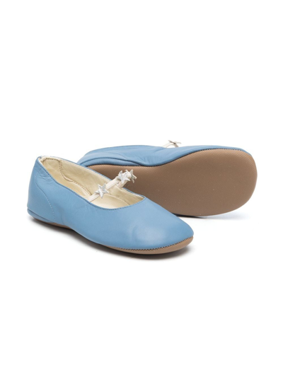 Shop Pèpè Valentina Star Appliqué Ballerina Shoes In Blue