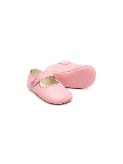Shop Pèpè Amy Button Strap Crib Shoes In Pink