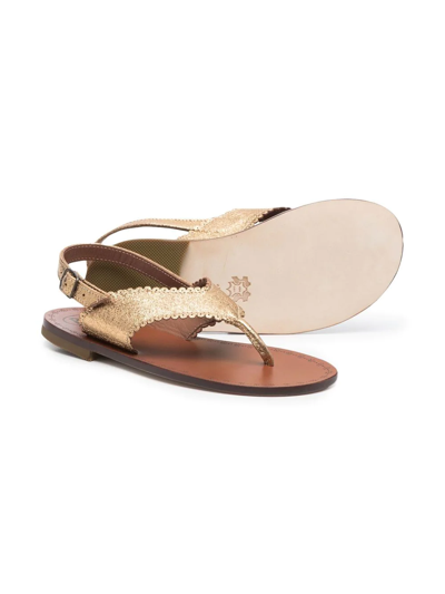 Shop Pèpè Juliette Open Toe Sandals In Gold