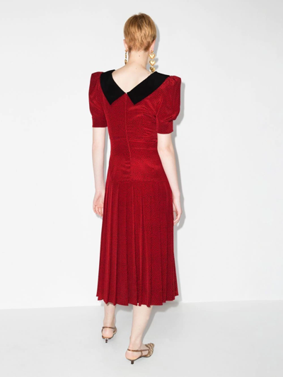 Chelsea-collar Silk-crepe De Chine Dress In Red