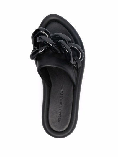 Shop Stella Mccartney Chain-embellished Air Slides In Black