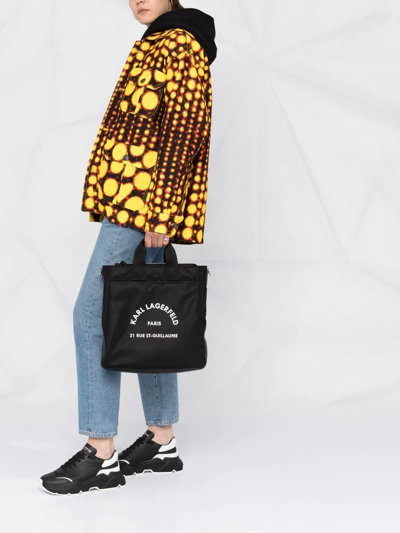 Shop Karl Lagerfeld Logo-print Tote Bag In Black
