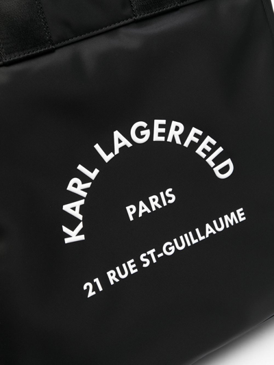 Shop Karl Lagerfeld Logo-print Tote Bag In Black