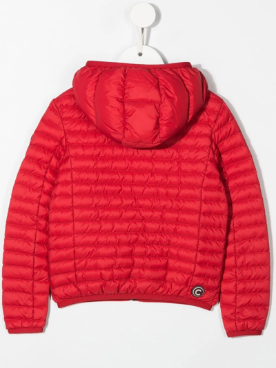 Shop Colmar Logo-patch Hooded Padded Jacket In Red